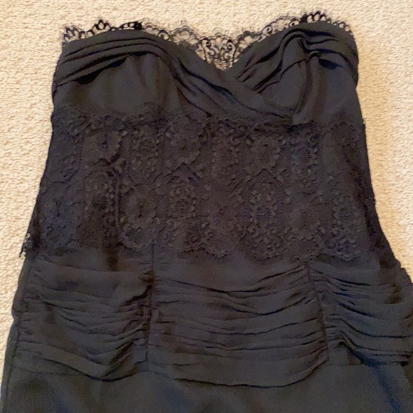 Strapless lace with ruching waist cocktail dress - Picture 2 of 4